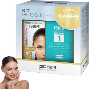 Imagem de Kit Isdin Fusion Water Oil Control Protetor Acniben Antioleoleosidade 