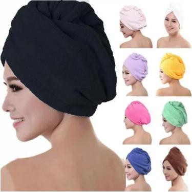 Imagem de Toalha Grossa Mágica Para Cabelo Secar Rápido Touca Banho - LD Confecç