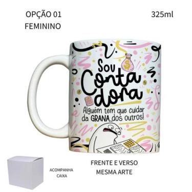 Imagem de Caneca 325ml Flork Profissões Contador Contadora - LARANJA E MIMOS