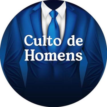 Imagem de Painel De Festa Redondo 1,50x1,50 - Culto De Homens Terno Azul 039 - V