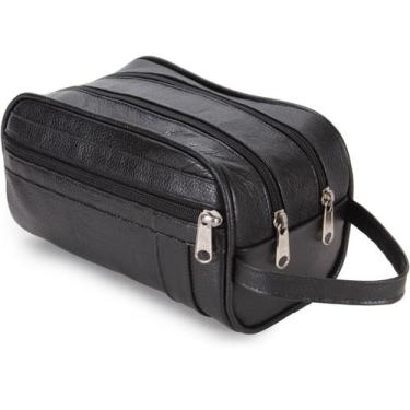 Imagem de Necessaire Feminina Necessaire Masculina em Couro Legítimo / Preto - J