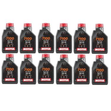 Imagem de Oleo Lubrificante Para Moto 7100 5W40 Motul 100% Sintético 4T 1L Kit Com 12 Unidades