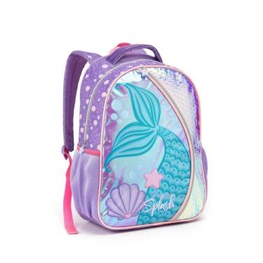 Imagem de Mochila Costas Cauda Sereia Meninas Escolar Holográfica - Seanite