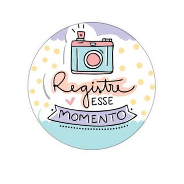Imagem de 50 Etiquetas Adesivas  Registre esse momentoAdesivos Recebidos4Cm - 4F