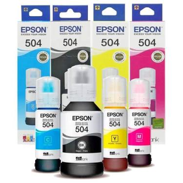 Imagem de Kit Tinta Original Refil Lacrado 504 T504 L4150 L4160 L6161