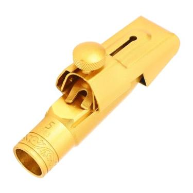 Imagem de Bocal de Saxofone Soprano, Substituição de Bocal de Saxofone de Latão Dourado, Bocal de Saxofone Profissional de Tom Alto (5#), Acessório de Instrumentos Musicais para Iniciantes