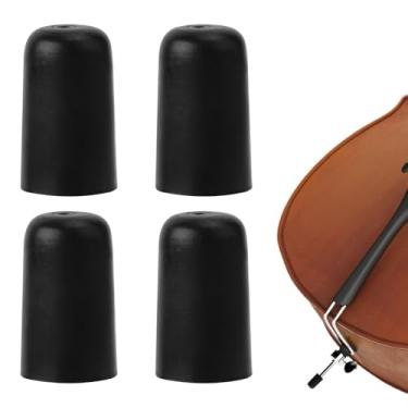 Imagem de 4 peças de ponta de borracha para violoncelo, tampa de pino de extremidade de violoncelo preta, rolha de rocha para violoncelo, suporte original com ponta de borracha, plugue de ponta de borracha,