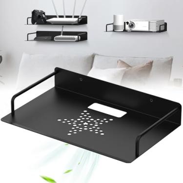 Imagem de Prateleiras flutuantes para projetor, ampliam 33 cm, prateleira de montagem na parede para roteador Wifi de liga de alumínio, fácil de dissipar o calor, prateleira/suporte flutuante montada na parede