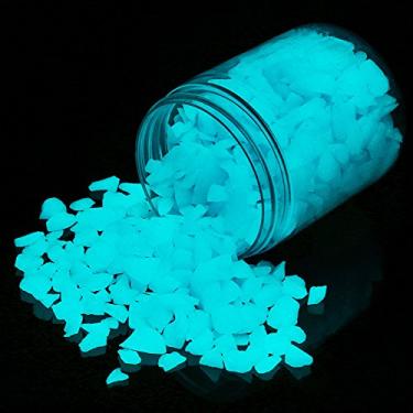 Imagem de Shiny Stone Pedras de cascalho que brilham no escuro, cascalho de aquário, pedras que brilham, pedras decorativas para aquário de peixes plantador de jardim de aquário decoração de paisagem, 280 g