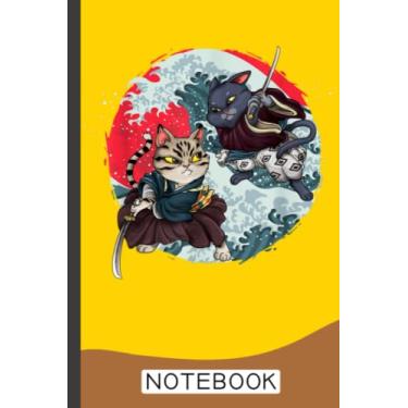 Imagem de Cat Ninja Sinobi Samurai Swords Katana Notebook: Japanese Samurai Style Notebook - Good Gift For Japan Fans - 6x9 inch, 120 Pages, Notepad for notes