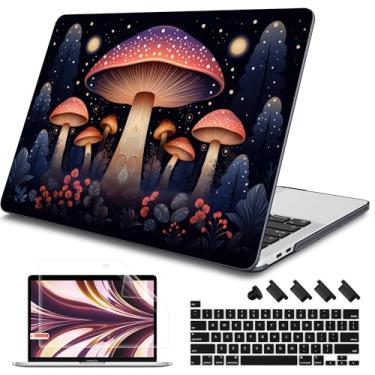 Imagem de Tuiklol Capa para MacBook Pro 2022 13 polegadas M2 Clip, versão 2021 2020 M1 A2338 A2289 A2251, capa rígida para MacBook Pro 13,3 polegadas com Touch Bar serve para Touch ID e tela retina, cogumelo