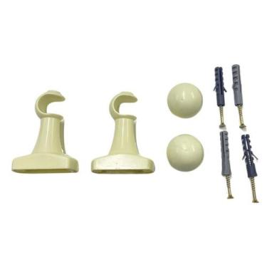 Imagem de Suporte Para Cortina Varão Simples Par Com Ponteira Reforçado 19mm - J