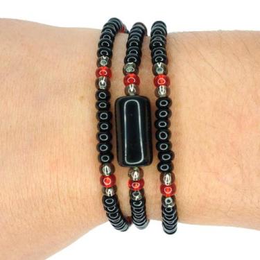 Imagem de Pulseira Guia de Proteção Orixá Exú - Balaio de Santo, 19 cm