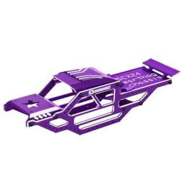 Imagem de DashRC SCX24 Warthog LCG Chassis Frame Kit, Aluminum Body Shell Rocks Cage Buggy Chassis for 1/24 RC Rock Crawler SCX24 Gladiator Bronco, C10, JLU Models Upgrades Part (Purple)