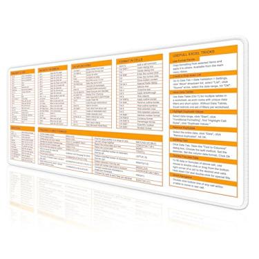 Imagem de HUAMXE Tapete de mesa para folha de referências Excel, mouse pad grande estendido para jogos, grande XXL teclado de computador atalhos tapete de teclas para desktop, folha de cálculo de escritório