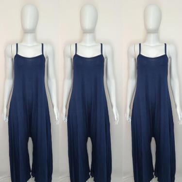 Imagem de Macacão Alcinha Pantalona Com Bolso - modanascimento, Azul marinho, G