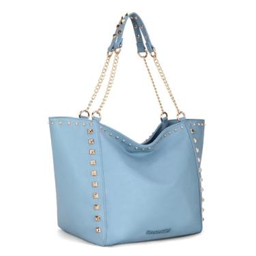 Imagem de Montana West Bolsa grande para mulheres, bolsas de ombro grandes com bolsa de mão de corrente, GG - jeans, X-Large