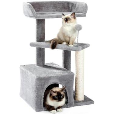 Imagem de Torre de Tapete Cinza para Gato MADE 4 PETS com Arranhador