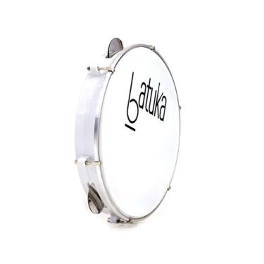 Imagem de Pandeiro Luen 10? Pele Leitosa Batuka Corpo ABS Platinelas Inox