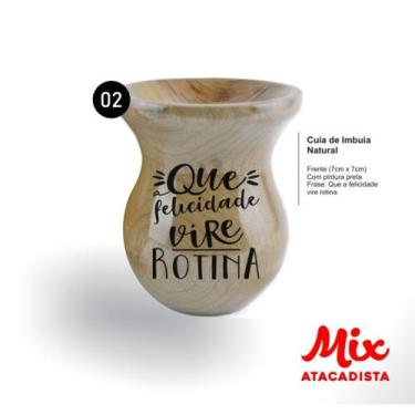 Imagem de Cuia De Madeira Gravada A Laser - Imbuia - Mix Atacadista, MOD 2
