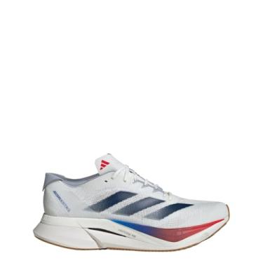 Imagem de adidas Tênis masculino Adizero Boston 12, Branco/azul escuro/rubi puro, 37