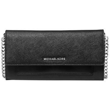 Imagem de Michael Kors Bolsa tiracolo Jet Set média 2 em 1 com corrente, Ferragens prateadas/pretas, One Size