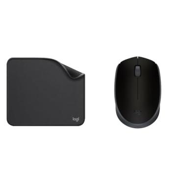 Imagem de Kit Mouse Sem Fio Logitech M170 Preto + Mouse Pad Logitech Studio Series Grafite