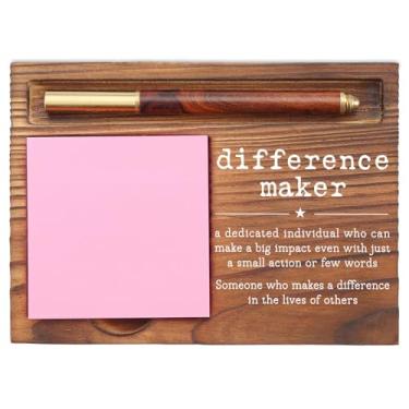 Imagem de Porta-notas adesivas Difference Maker, organizador de mesa inspirador para professores, líderes, assistentes sociais, presente de conselheiros para escritórios autoadesivos EDP116