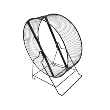 Imagem de Generic Roda de exercício de hamster de metal, acessórios para gaiola, malha de arame resistente Mudar roda com rack para hedgehogs ratos ratos gerbils ratos