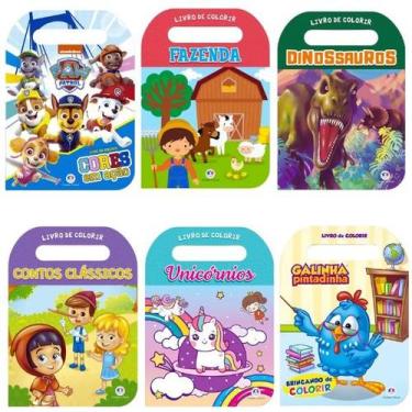 Imagem de Kit 6 Livros Para Colorir Infantil 32 Páginas Com Alça - Ciranda Cultu