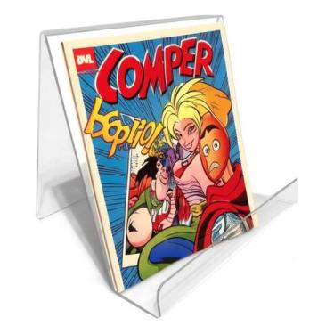 Imagem de Expositor Suporte Gibi Mangá Quadrinho Livro Agenda Mesa Loja Bibliote