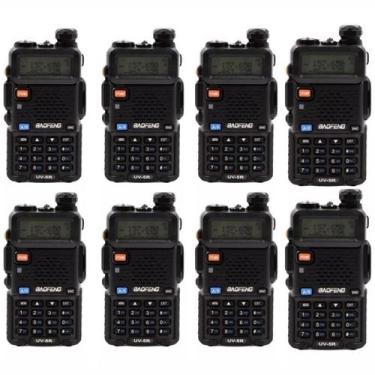 Imagem de Kit 8 Unidades Radio Comunicador Walk Talk Baofeng Bf-Uv-5r + Fone De 