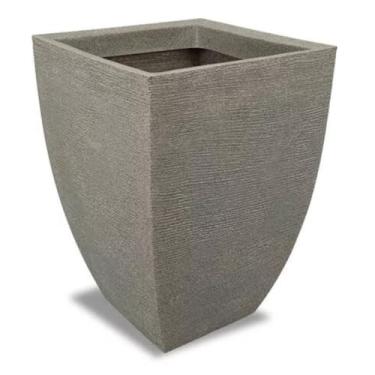 Imagem de Vaso Planta Grande Polietileno Quadrado Decorativo Luxo Casa (Cinza)