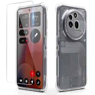 Imagem de Osophter Capa For Nothing Phone 3A Pro: Capa transparente para mulheres meninas meninos cantos reforçados TPU capa de telefone flexível com absorção de choque - transparente