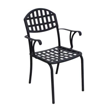 Imagem de Cadeira Para Mesa De Jantar E área Externa Em Alumínio Modelo Verão Preto