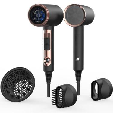 Imagem de Secador de cabelo FUNTIN F01 Rose Golden Black 1800W para cabelos 4C