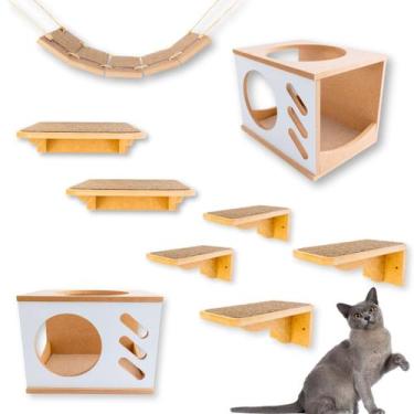 Imagem de Playground Gato 9pcs Prateleiras E Nichos Montado Resistente Teve - BT