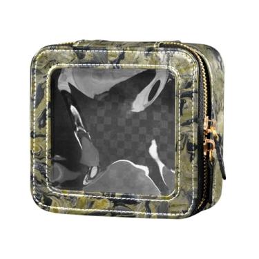 Imagem de Fitrendlovey Bolsa de maquiagem portátil com zíper com design de claraboia grande para artigos de higiene pessoal e cosméticos de viagem, T11, one size