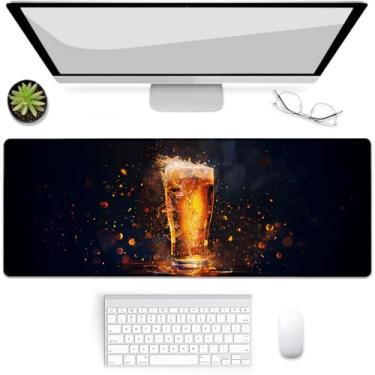 Imagem de VANZEV Tapete de mouse para jogos de vidro de cerveja, mouse pad, tapete de mesa, base de borracha antiderrapante para computadores, laptop, escritório, escola, acessórios de casa, presentes 80 x 30