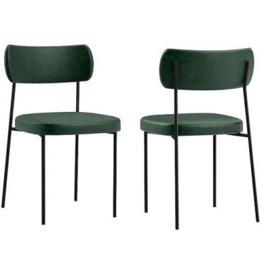 Imagem de Kit com 2 Cadeira Mila Laminado Verde Musgo - FdECOR - Moveis Belo