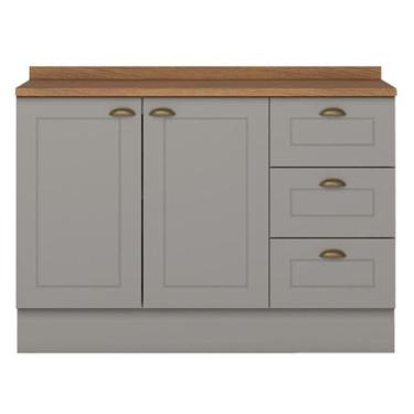 Imagem de Balcao Pia Com Tampo 120cm C353 Americana Cinza Nature Henn, Cinza Nat