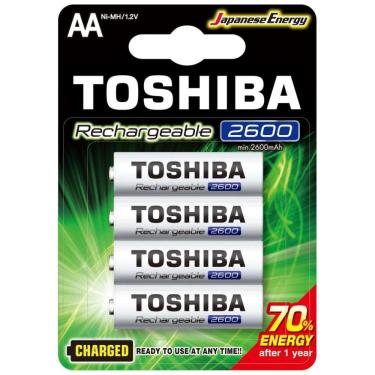 Imagem de PILHA RECARREGÁVEL AA TOSHIBA TNH6GAE 1,2 2600mAh COM 4 UND