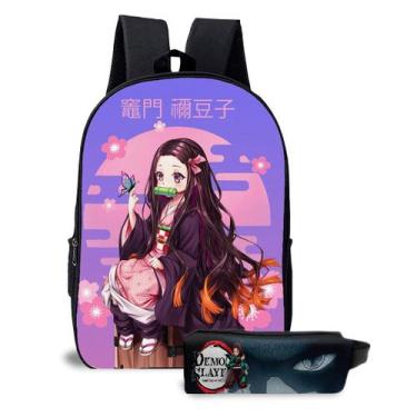 Imagem de Kit Mochila Com Estojo Ou Avulsa Escolar Anime De Samurai Unissex Para