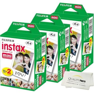 Imagem de Fujifilm Instax Mini filme instantâneo (branco) para câmeras Fujifilm Mini 8 e Mini 9 com pano de microfibra por qualidade (60)