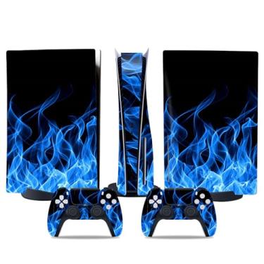 Imagem de Decal Skin for Ps5 Disk, Whole Body Vinyl Sticker Cover for PlayStation 5 Disk Console and Controller (Blue fire, PS5 Disk)