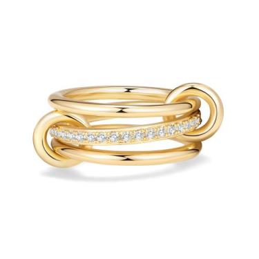 Imagem de Anéis empilháveis Dreamy Bubble Elegant Pave para mulheres