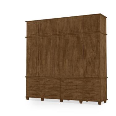 Imagem de Guarda Roupas Berlim 100% Mdf c/ 10 Portas 12 Gavetas Pés Madeira - Lu