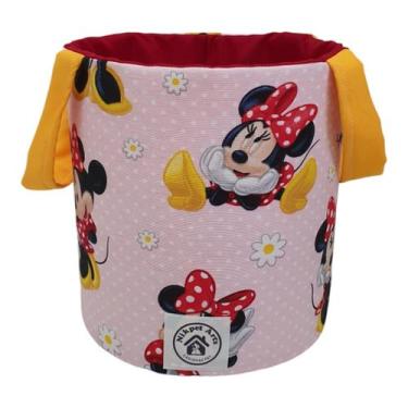 Imagem de Cesto Organizador Minie Guarda Roupas Brinquedos Decoração Personagem 