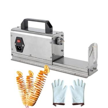 Imagem de CNAOHGHN Cortador Comercial De Batatas Fritas, Cortador Espiral De Batatas Tornado, Fatiador EléTrico De Batatas De 40 W Com 2 LâMinas, 180 Rpm Para Uso DoméStico E Comercial