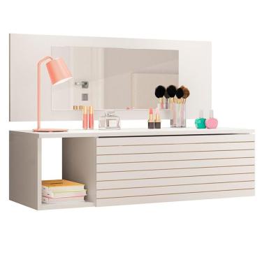 Imagem de Penteadeira Suspensa Com Painel E Espelho Joy P14 Branco